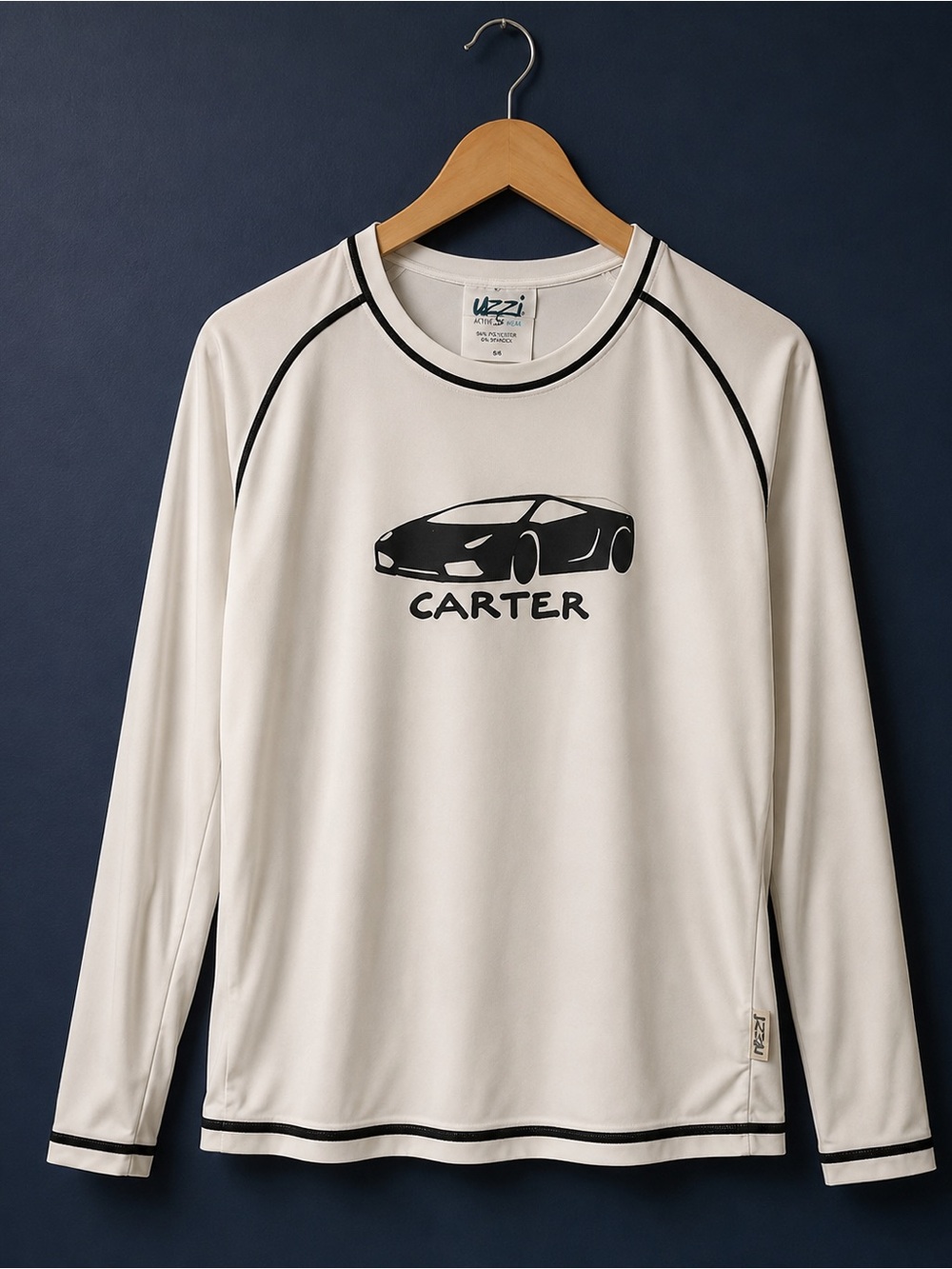 UZZI Active Wear Carter Car Graphic Long Sleeve Top S/6